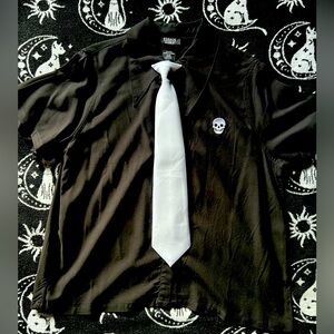 Gothic tie button up shirt